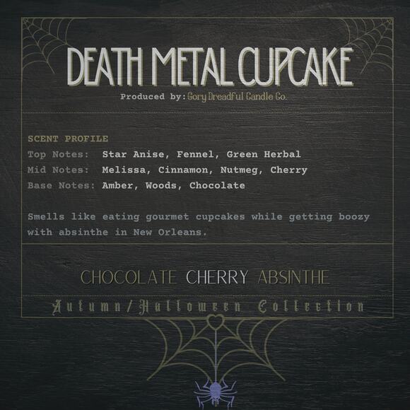 Death Metal Cupcake Sizzling Room Salt  Potpourri: Chocolate Cherry Absinthe - Picture 2 of 10